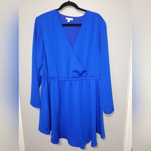 Bar III Royal Blue Long Sleeve Dress